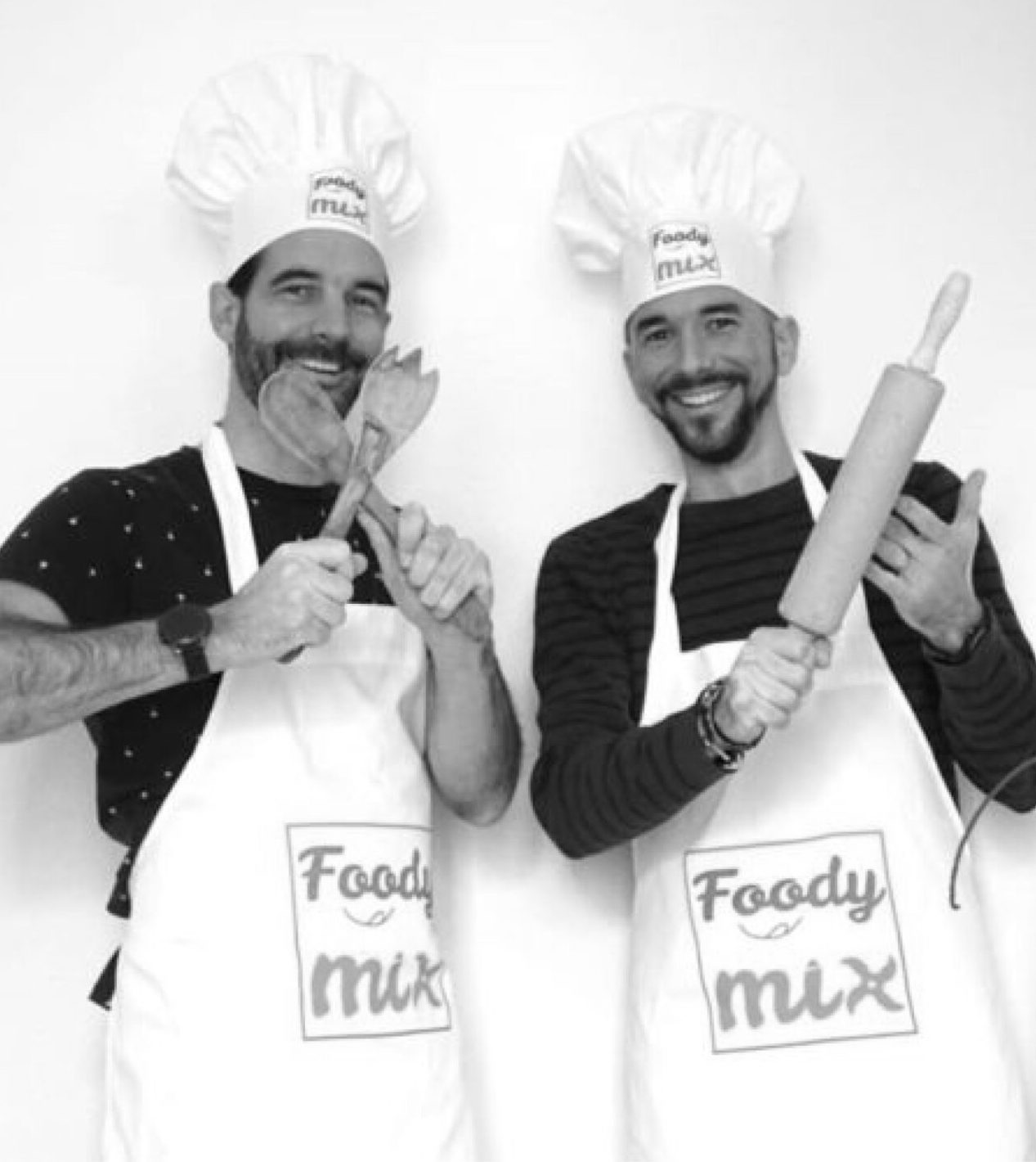 Portrait noir et blanc de Pierre-Marie et Anthony cofondateurs de foody Mix
